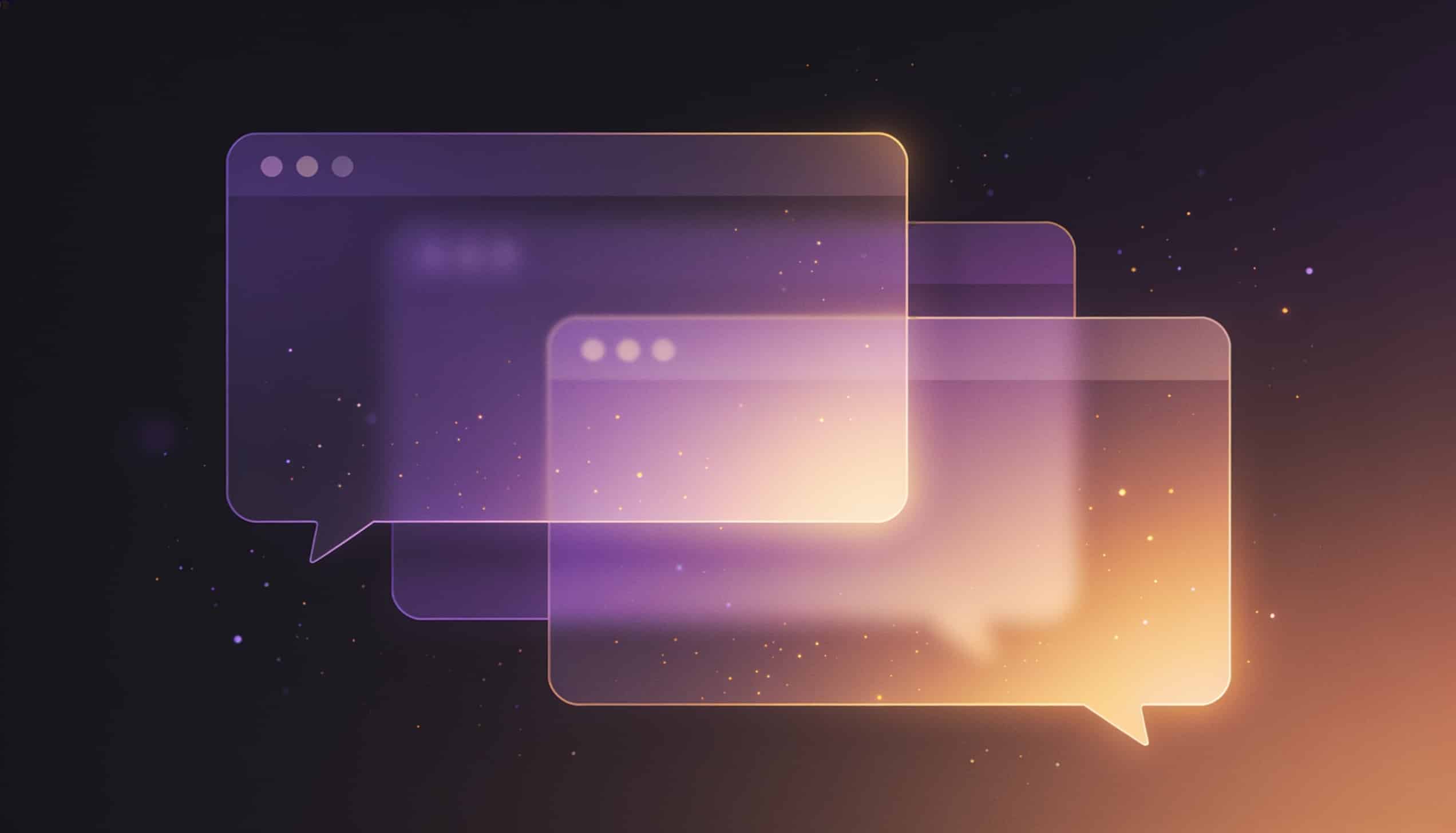 Abstract violet and amber illustration representing the Open WebUI self-hosted chat interface
